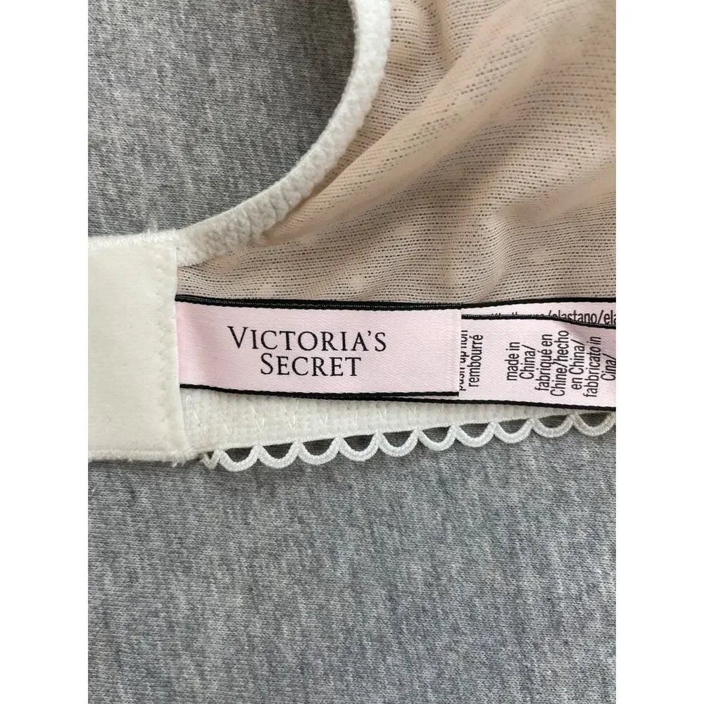 Victoria's Secret Bra Womens 32DDD Ivory‎ Dream Angel Lightly Lined Lace Push Up
